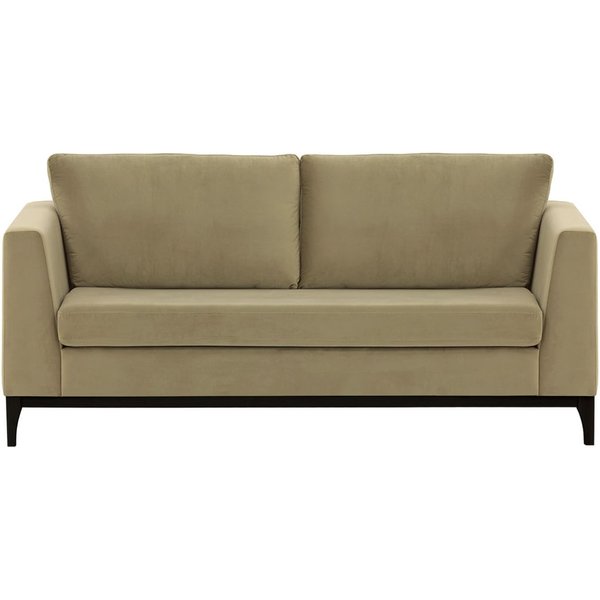 Canapé 2,5 places Gosena Wood, beige - Velluto 3, Couleur des pieds: Noir