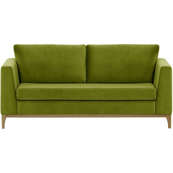 Canapé 2,5 places Gosena Wood, olive - Velluto 9, Couleur des pieds: Noir wax
