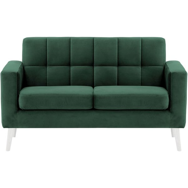 Neat - Canapé deux places, vert foncé - Velluto 10, Couleur des pieds: Blanc