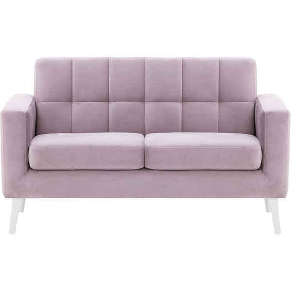 Neat - Canapé deux places, lila/rose - Velluto 14, Couleur des pieds: Blanc