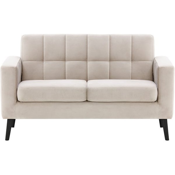 Neat - Canapé deux places, beige clair - Velluto 2, Couleur des pieds: Noir