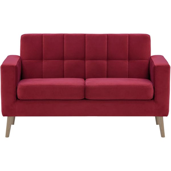 Neat - Canapé deux places, rouge - Velluto 7, Couleur des pieds: Noir wax