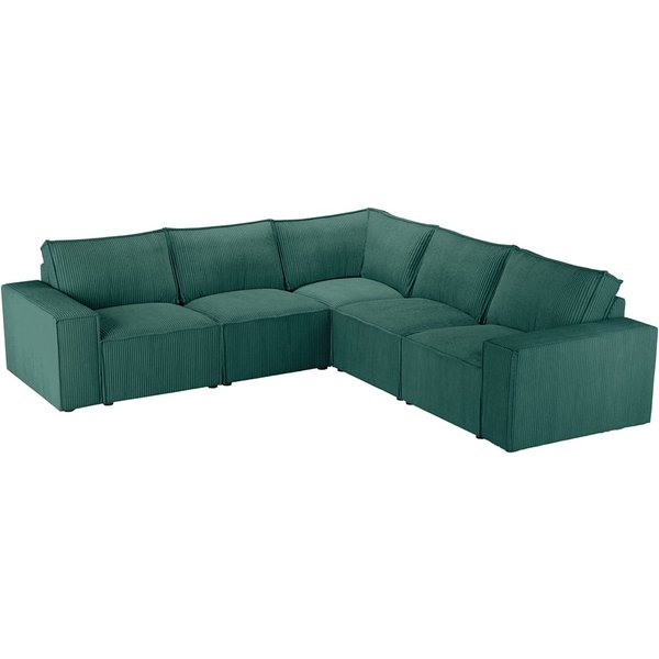 Charles - Grand canapé d’angle modulaire, Poso 14 - vert foncé