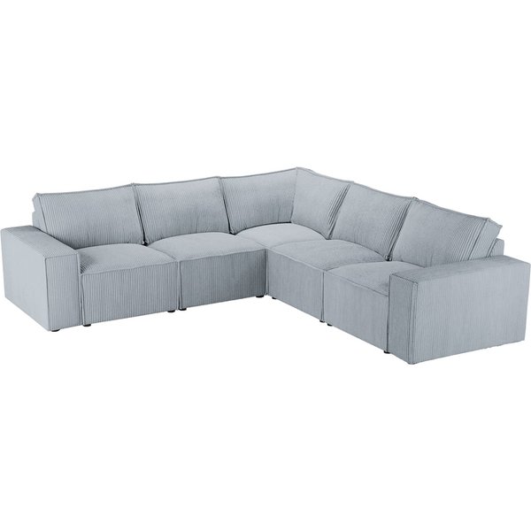 Charles - Grand canapé d’angle modulaire, Poso 55 - gris clair