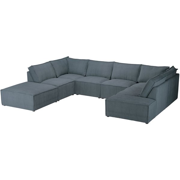 Charles - Grand canapé d’angle modulaire U, Poso 34 - gris foncé