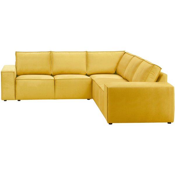 Charles - Grand canapé d’angle modulaire, jaune - Fancy 48
