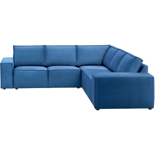 Charles - Grand canapé d’angle modulaire, bleu marin délavé - Fancy 79