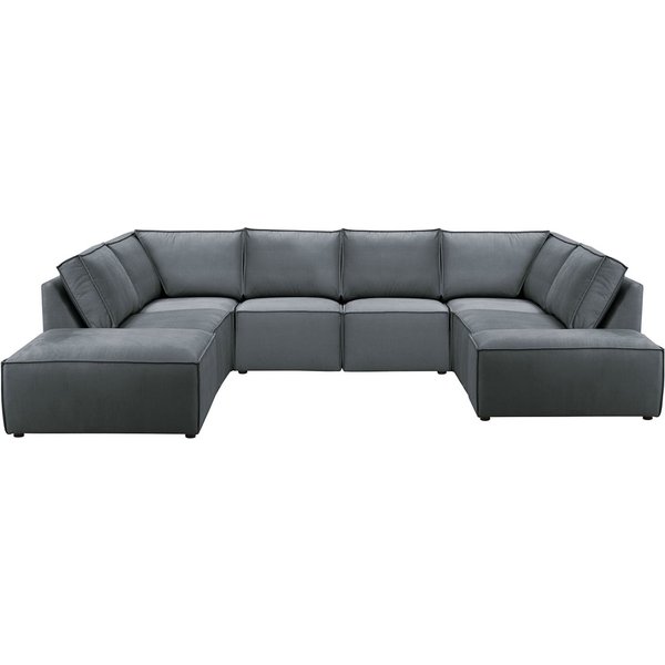 Charles - Grand canapé d’angle modulaire U, graphite - Fancy 99