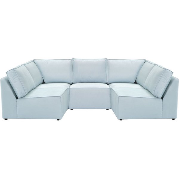 Charles - Canapé d’angle modulaire U, gris clair - Fancy 85