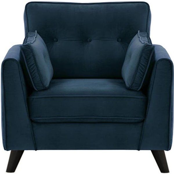 Fauteuil Magnus, bleu - Velluto 11, Couleur des pieds: Noir