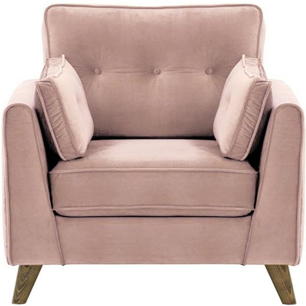 Fauteuil Magnus, lila/rose - Velluto 14, Couleur des pieds: Noir wax