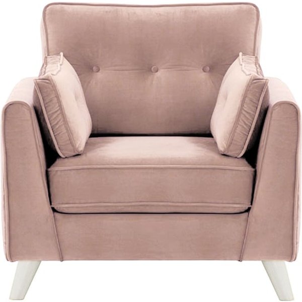 Fauteuil Magnus, lila/rose - Velluto 14, Couleur des pieds: Blanc