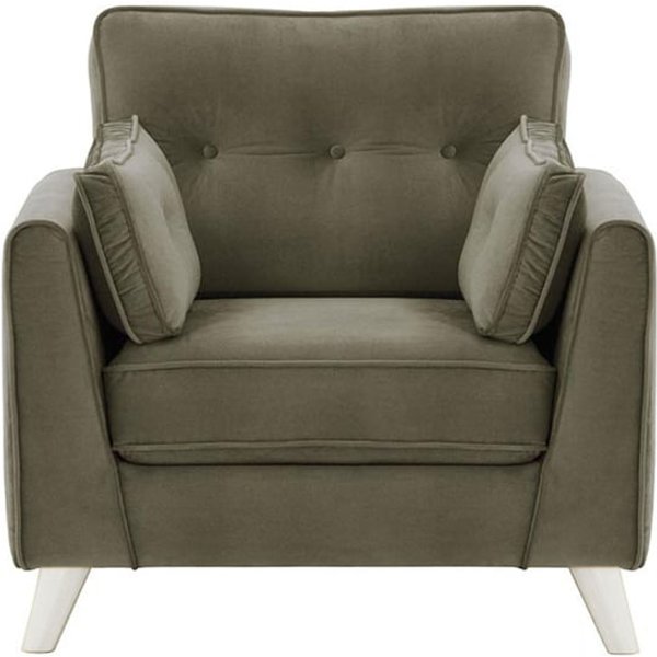 Fauteuil Magnus, gris éléphant - Velluto 17, Couleur des pieds: Blanc
