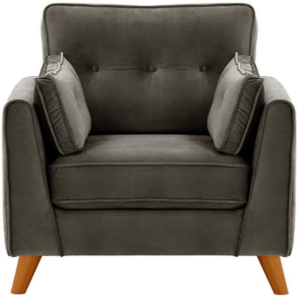 Fauteuil Magnus, graphite - Velluto 19, Couleur des pieds: aveo