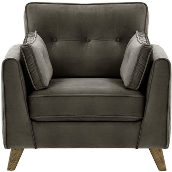 Fauteuil Magnus, graphite - Velluto 19, Couleur des pieds: Noir wax
