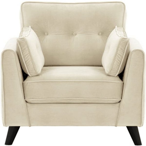 Fauteuil Magnus, beige clair - Velluto 2, Couleur des pieds: Noir