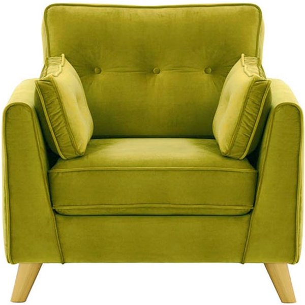 Fauteuil Magnus, olive - Velluto 9, Couleur des pieds: Chêne clair