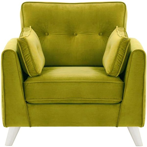 Fauteuil Magnus, olive - Velluto 9, Couleur des pieds: Blanc