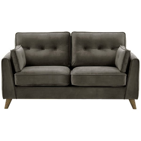 Canapé deux places Magnus, graphite - Velluto 19, Couleur des pieds: Noir wax