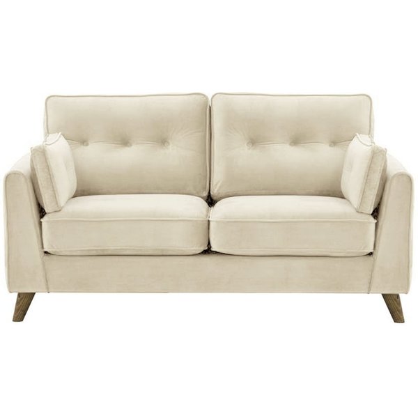 Canapé deux places Magnus, beige clair - Velluto 2, Couleur des pieds: Noir wax