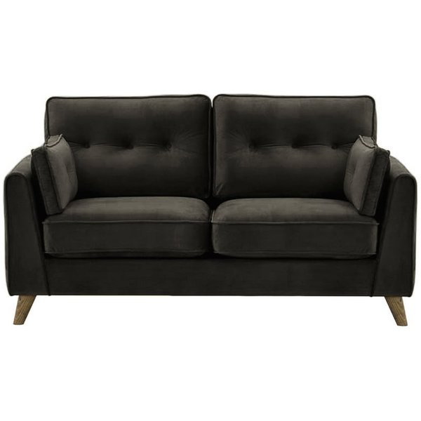 Canapé deux places Magnus, noir - Velluto 20, Couleur des pieds: Noir wax