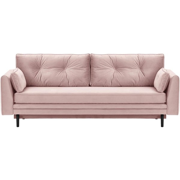 Canapé convertible avec coffre de rangement Magnus, lila/rose - Velluto 14, Couleur des pieds: Noir
