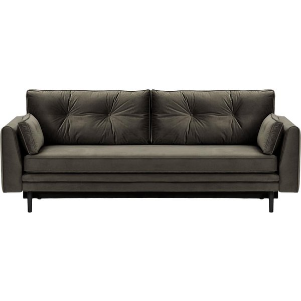 Canapé convertible avec coffre de rangement Magnus, graphite - Velluto 19, Couleur des pieds: Noir