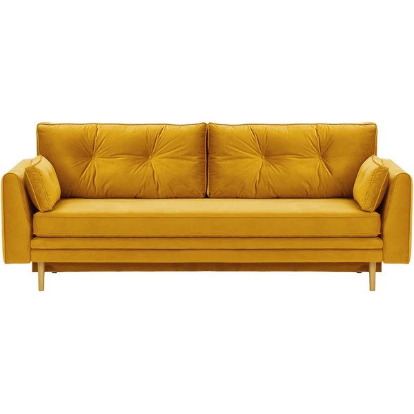 Canapé convertible avec coffre de rangement Magnus, Velluto 33 - orange rouillé, Couleur des pieds: aveo