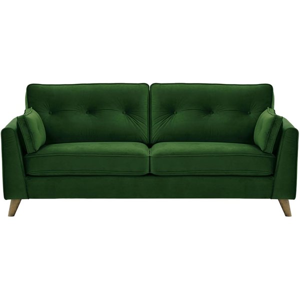 Canapé trois places Magnus, vert foncé - Velluto 10, Couleur des pieds: Noir wax