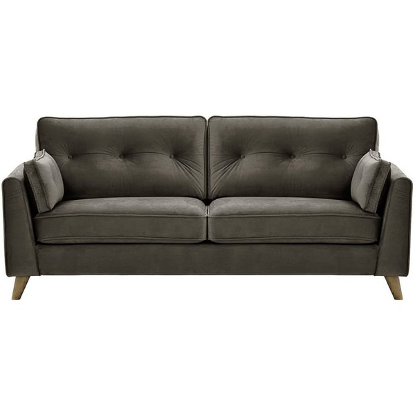 Canapé trois places Magnus, graphite - Velluto 19, Couleur des pieds: Noir wax