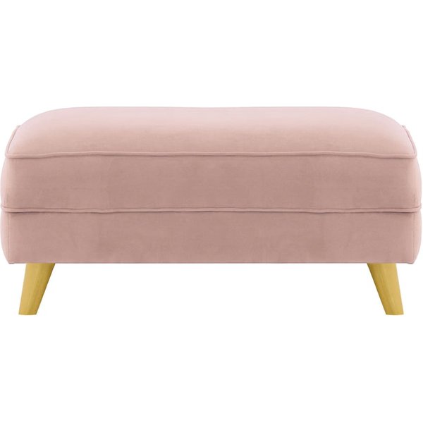 Pouf Magnus, lila/rose - Velluto 14, Couleur des pieds: Chêne clair