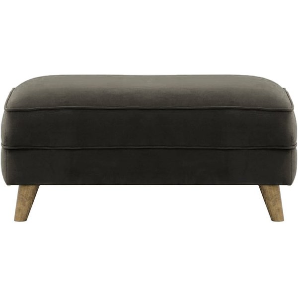 Pouf Magnus, noir - Velluto 20, Couleur des pieds: Noir wax
