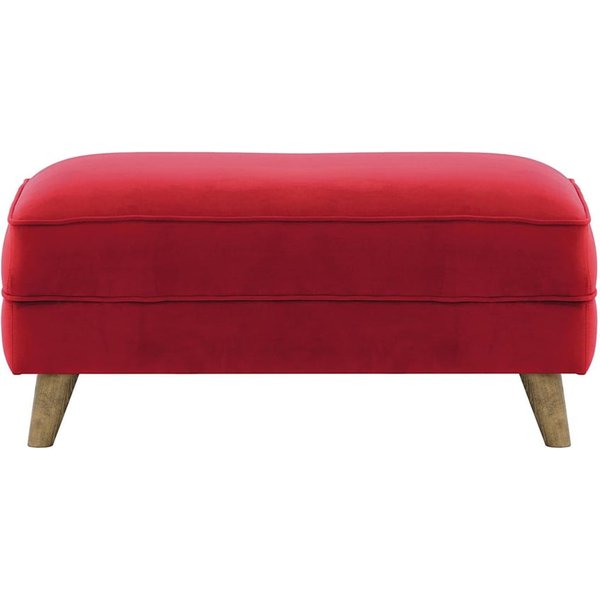 Pouf Magnus, rouge - Velluto 7, Couleur des pieds: Noir wax