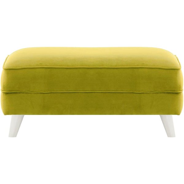 Pouf Magnus, olive - Velluto 9, Couleur des pieds: Blanc