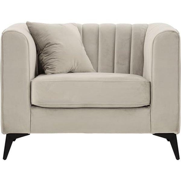 Fauteuil Mary, beige clair - Velluto 2, Couleur des pieds: noir mat