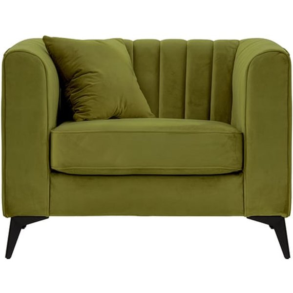 Fauteuil Mary, olive - Velluto 9, Couleur des pieds: noir mat