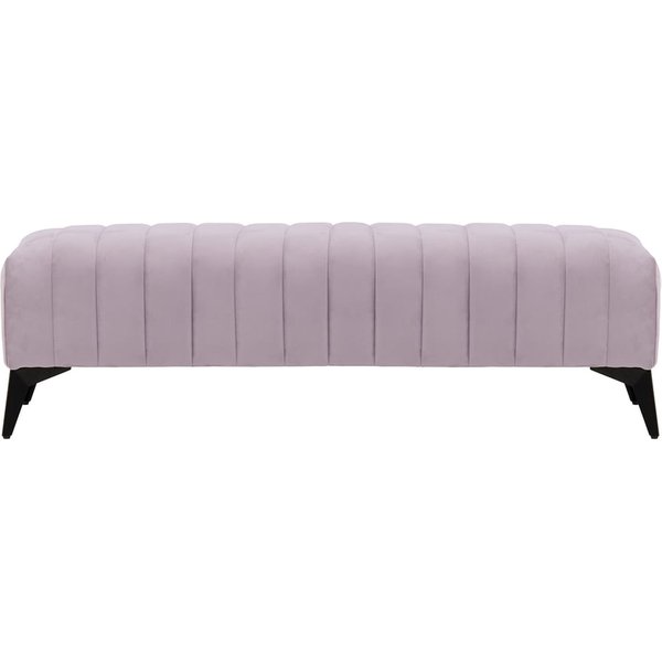 Grand pouf avec des coutures Mary, lila/rose - Velluto 14, Couleur des pieds: noir mat