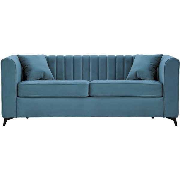 Mary - Canapé convertible 140, bleu - Velluto 12, Couleur des pieds: noir mat