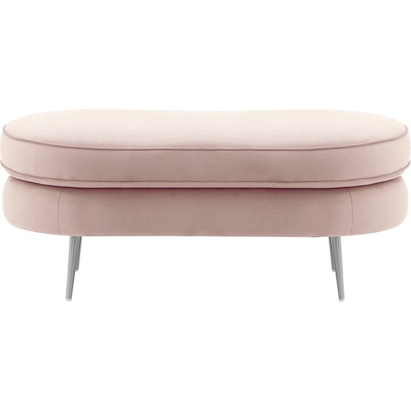 Pouf Kooper, lila/rose - Velluto 14, Couleur des pieds: Métal chromé