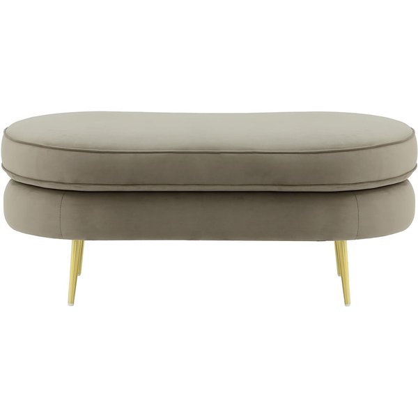 Pouf Kooper, gris éléphant - Velluto 17, Couleur des pieds: Métal doré