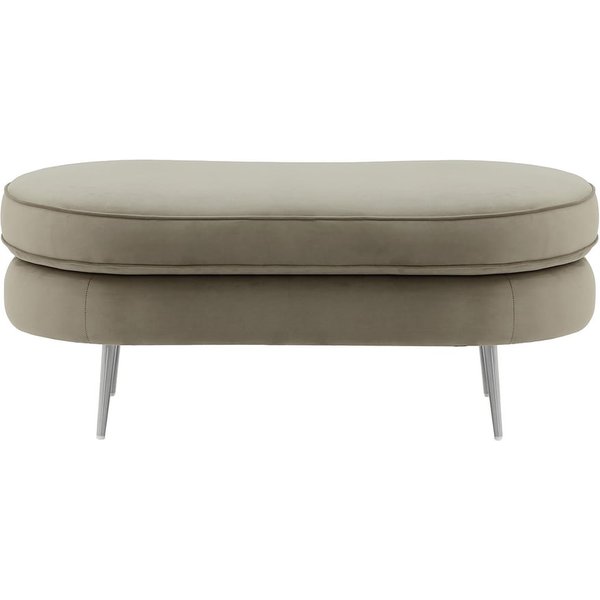Pouf Kooper, gris éléphant - Velluto 17, Couleur des pieds: Métal chromé