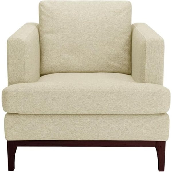 Fauteuil Scarlett, crème - Baku 15, Couleur des pieds: Chêne foncé
