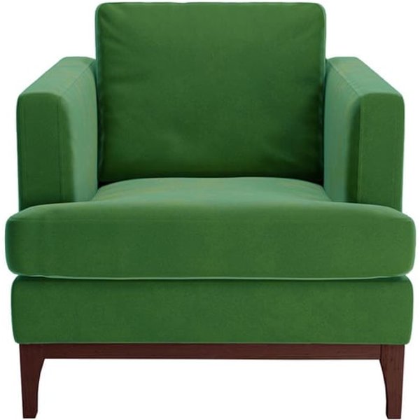 Fauteuil Scarlett, vert foncé - Velluto 10, Couleur des pieds: Chêne foncé