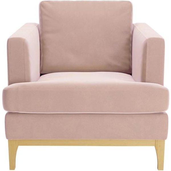 Fauteuil Scarlett, lila/rose - Velluto 14, Couleur des pieds: Chêne clair