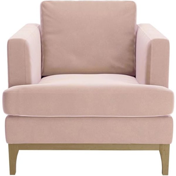 Fauteuil Scarlett, lila/rose - Velluto 14, Couleur des pieds: Noir wax
