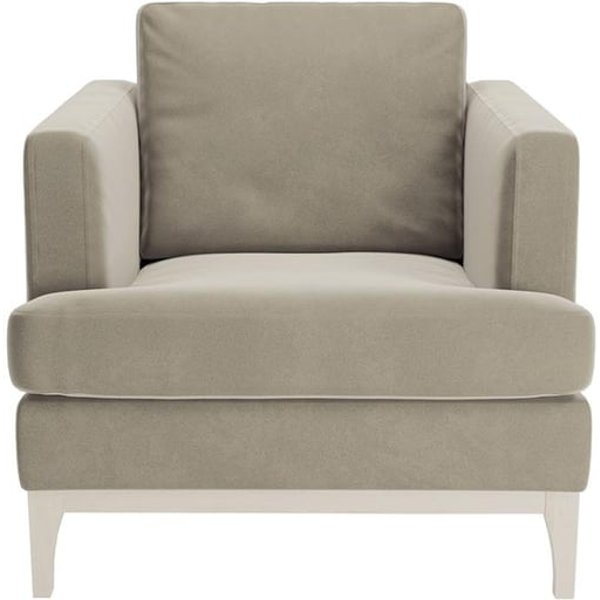 Fauteuil Scarlett, gris éléphant - Velluto 17, Couleur des pieds: Blanc