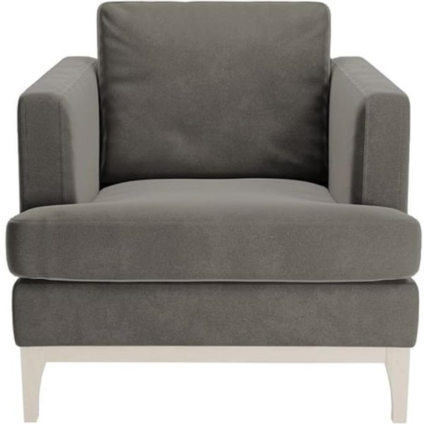 Fauteuil Scarlett, graphite - Velluto 19, Couleur des pieds: Blanc