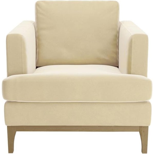 Fauteuil Scarlett, beige clair - Velluto 2, Couleur des pieds: Noir wax