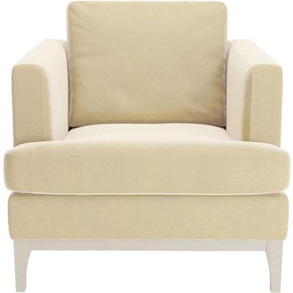 Fauteuil Scarlett, beige clair - Velluto 2, Couleur des pieds: Blanc