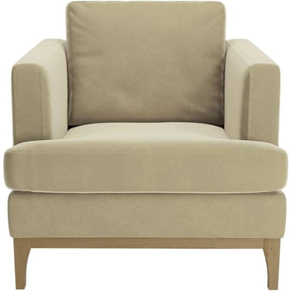 Fauteuil Scarlett, beige - Velluto 3, Couleur des pieds: Noir wax